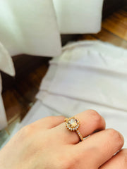Golden Ring With Champagne Color (Adjustable) - Tarnish Free