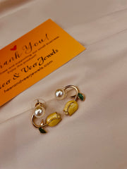 Tulip Cream Yellow Pearl Flower Stud Earring
