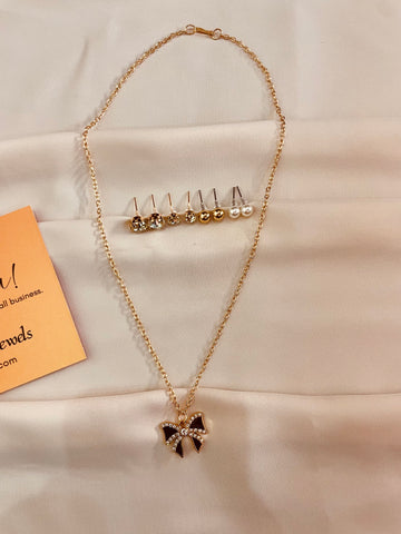 Shiny Bow Knot Set with Interchangeable Top's