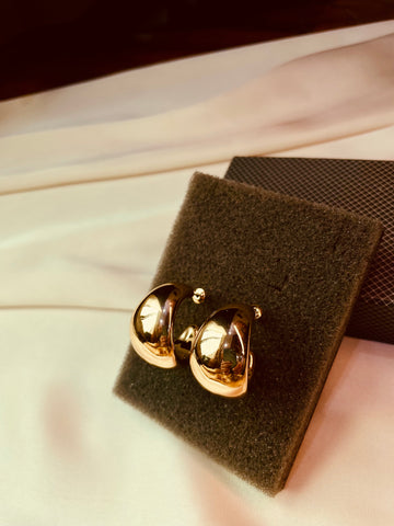 Golden V-Shape Hoop Earrings - Tarnish free