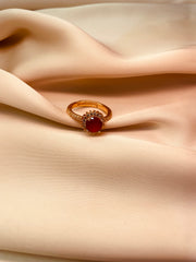 Golden Ring with Red Stone (Adjustable) - Tarnish Free