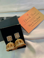 Traditional Brown Beige Color Jhumki - Festive Design