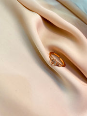 Golden Engraved Stone Ring (Adjustable) - Tarnish Free