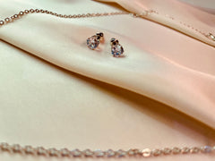 Pendent Set - Silver chain with white stone