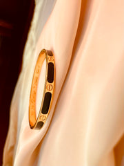 Cartier Inspired Black & Golden Bracelet - Tarnish Free