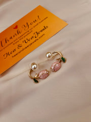 Tulip Baby Pink Pearl Flower Stud Earring