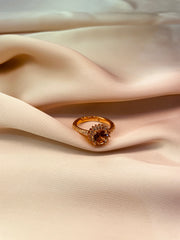 Golden Ring With Champagne Color (Adjustable) - Tarnish Free