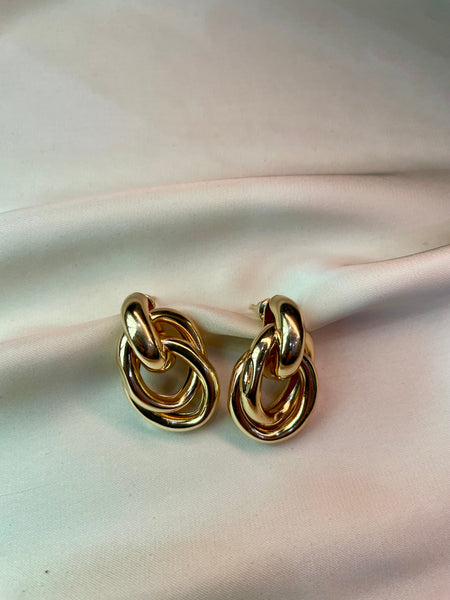 Golden  Double Hoop Earrings-Tarnish Free