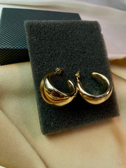 Golden V-Shape Hoop Earrings - Tarnish free