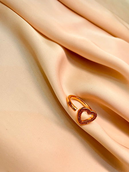 Open Heart Shape Proposal Ring (Adjustable) - Tarnish Free