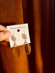 Crystal Champagne Pink Teardrop Dangle Earrings