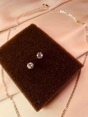 Pendent Set - Silver chain with white stone
