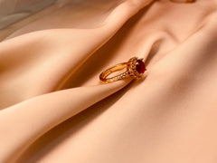Golden Ring with Red Stone (Adjustable) - Tarnish Free
