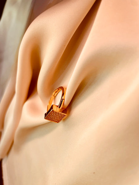 Gold Style Square Ring (Adjustable) - Tarnish Free