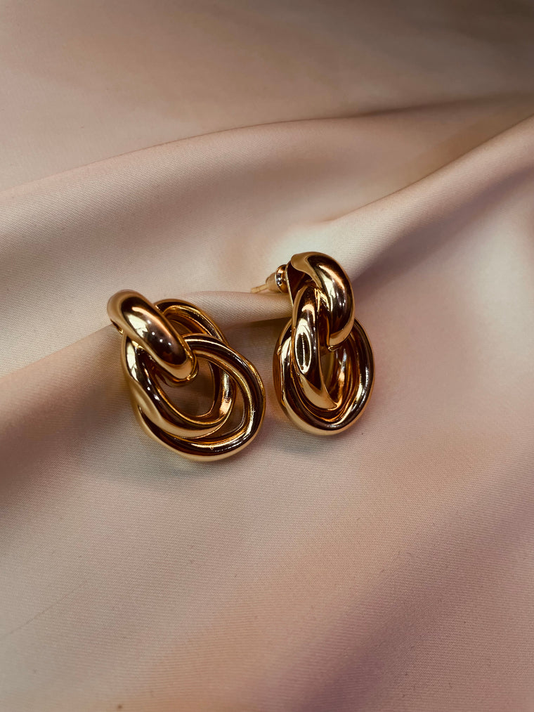 Golden  Double Hoop Earrings-Tarnish Free
