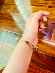 Golden Square with Stone Bracelet - Tarnish Free