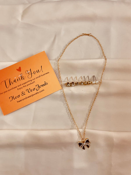 Shiny Bow Knot Set with Interchangeable Top's