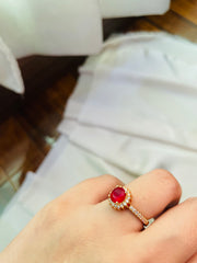 Golden Ring with Red Stone (Adjustable) - Tarnish Free