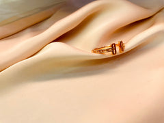 Stylish Studded Double Bar Ring(Adjustable)- Tarnish Free