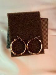 Golden Round Hoop Earrings -Tarnish Free