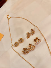 Bow Pearl Pendent Set With Four Interchangeable Stud's