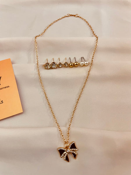 Shiny Bow Knot Set with Interchangeable Top's