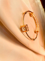 Golden Square with Stone Bracelet - Tarnish Free