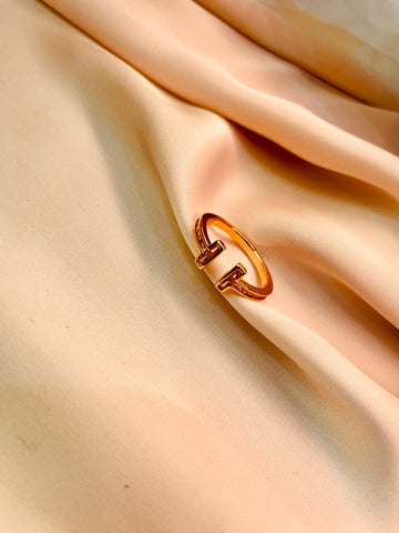 Stylish Studded Double Bar Ring(Adjustable)- Tarnish Free