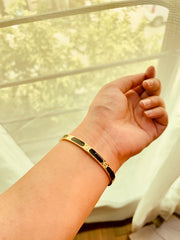 Cartier Inspired Black & Golden Bracelet - Tarnish Free
