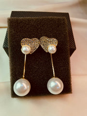 Heart Shape pearl Drop Earrings