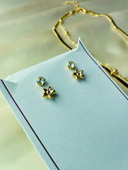 Double Chain Pendent Set With Two different stud’s - Tarnish free
