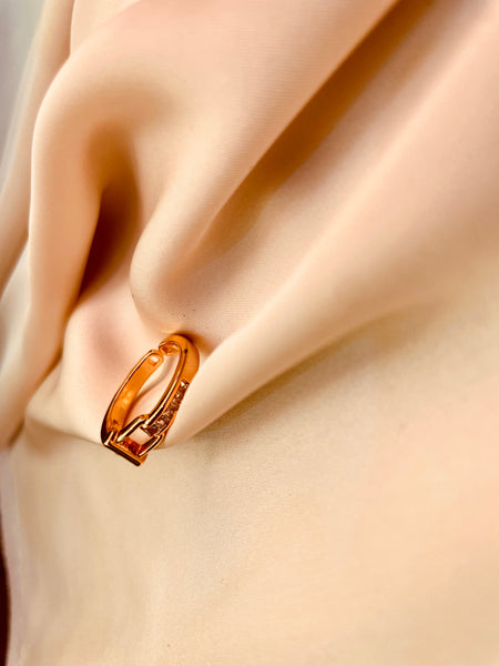Studded Cuff Style Ring (Adjustable) - Tarnish Free