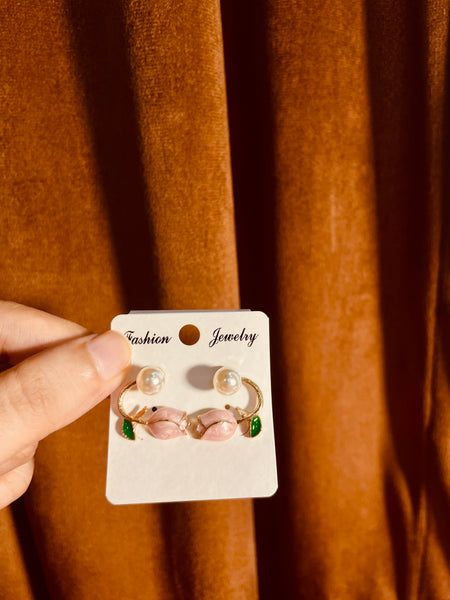 Tulip Baby Pink Pearl Flower Stud Earring