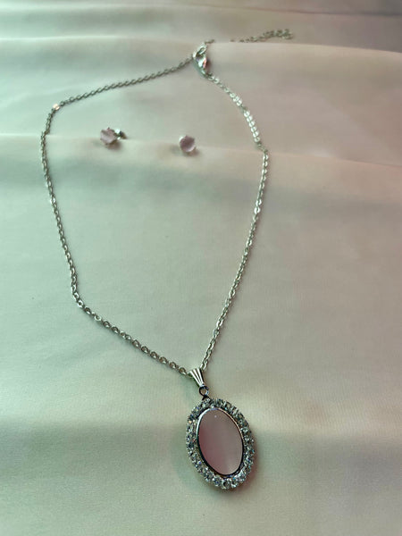 Pendent Set - Silver chain with lavender stone
