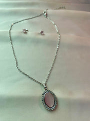 Pendent Set - Silver chain with lavender stone