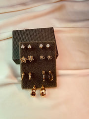 Pack of 7 Pairs Multistyle Studs and Small Hoop