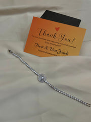 Big Round Zirconia Gem Stone Chain Bracelet