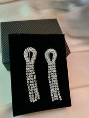 Crystal White Long Earrings