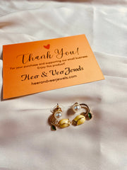 Tulip Cream Yellow Pearl Flower Stud Earring