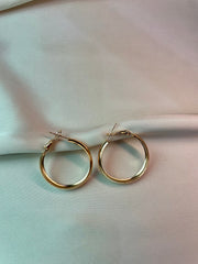 Golden Round Hoop Earrings -Tarnish Free