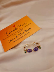 Tulip Purple Pearl Flower Stud Earring