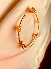 Golden Square with Stone Bracelet - Tarnish Free